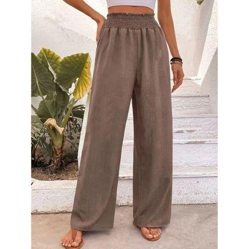 Kadın Yüksek Bel Lastikli Ithal Krep Pantolon