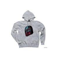 The Mandalorian Helmet Gri Kapşonlu Sweatshirt Hoodie