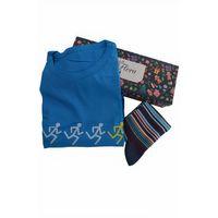 Dode Flora Erkek Modal Likralı Koşan Adam Özel Hediye Kutulu Tişört Çorap Kombinasyonu