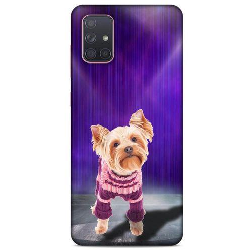 Samsung Galaxy A71 Kılıf Köpek Kıyafetleri (13) Silikon Kap Yorkshire Terrier Kazak