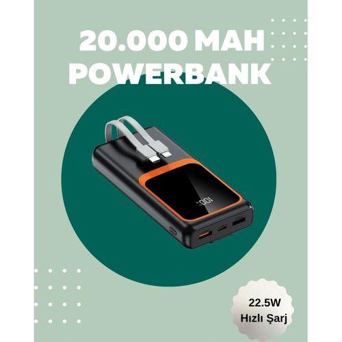 Dijital Ekranlı 20.000 Mah Powerbank | 22.5w Hızlı Şarj + Çoklu Bağlantı Seçeneği