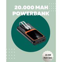 Dijital Ekranlı 20.000 Mah Powerbank | 22.5w Hızlı Şarj + Çoklu Bağlantı Seçeneği