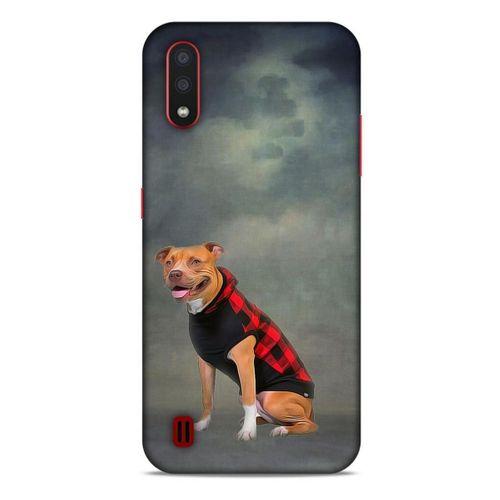 Samsung Galaxy A01 Kılıf Köpek Kıyafetleri (31) TPU Kılıf Pitbull Yelek