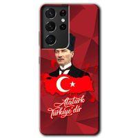 Samsung Galaxy S21 Ultra HD Baskılı Kılıf + 9D Tam Ekran Koruyucu - Atatürkiye