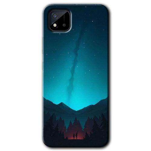 BeRa Aksesuar Realme C11 Kılıf Baskılı Kapak - Night Fores Mount +Tam Kaplayan Mat Seramik
