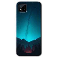 BeRa Aksesuar Realme C11 Kılıf Baskılı Kapak - Night Fores Mount +Tam Kaplayan Mat Seramik