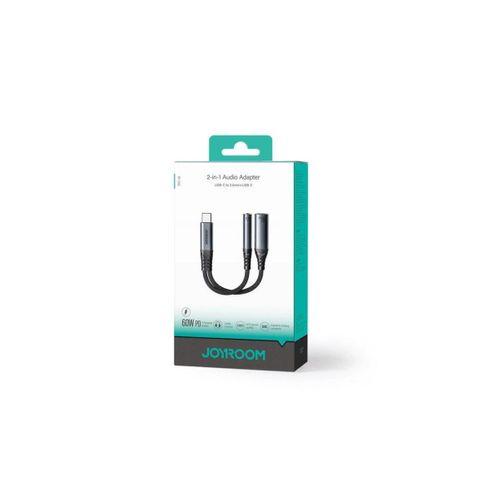 Joyroom Audio Adaptör 2İN1 (Type-C to 3.5mm+Type-C)-Siyah