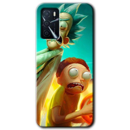 BeRa Aksesuar Oppo A16 Kılıf Baskılı Kapak - Rick Morty +Tam Kaplayan Mat Seramik