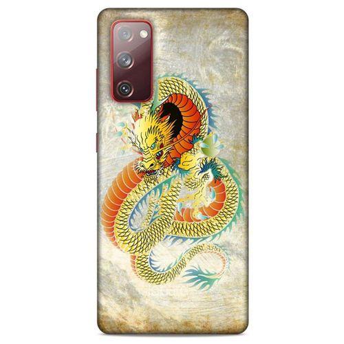 Samsung Galaxy S20 Fe Kılıf Dragons (21) Koruyucu Kapak Ejderha Dövme Sarı
