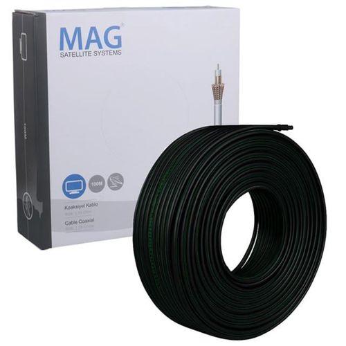 Mag Rg6/U6 Bakır Cu/Cu 80 Tel Siyah Anten Kablosu (100 Metre)