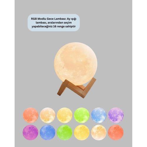Rgb Modlu 16 Renkli Ay Gece Lambası 3d Baskı