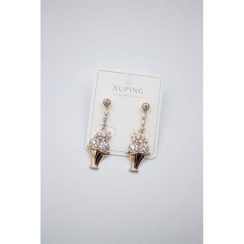 Çiçek Buketi Küpe - Altın