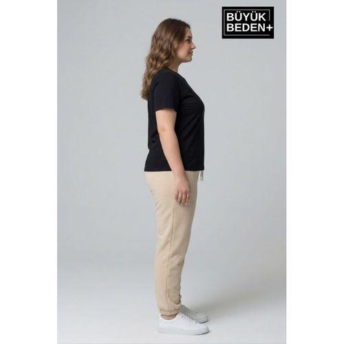 Kadın Büyük Beden Paça Lastikli İki İplik Rahat Kalıp ince Eşofman Altı SPR26BEAK951