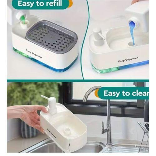 Çift Hazneli Sıvı Sabunluk, Süngerlik ve Otomatik Deterjanlık