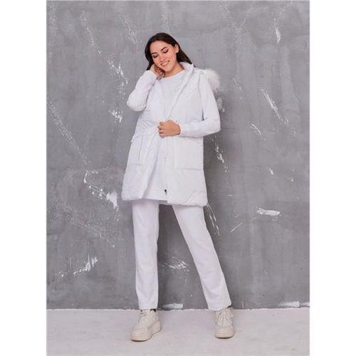 Sarah Kapşonlu Şişme Yelekli Spor Üçlü Takım - 70030.002 - Beyaz