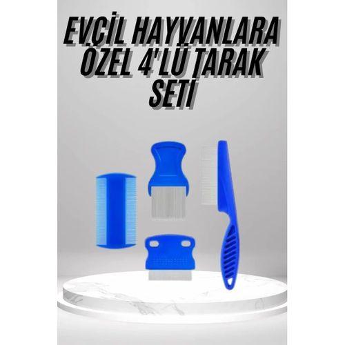 4'lü Bit Evcil Hayvan Tarak Seti Kedi Köpek Bit Tarak Seti Pire Tarağı