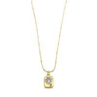 Taşlı Kalp Kolye - Altın