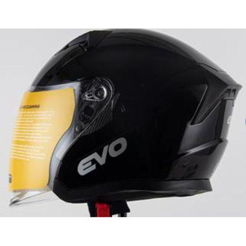 SEVGENT Kask Çenesiz Gözlüklü Evo Parlak Siyah 52802 -L-