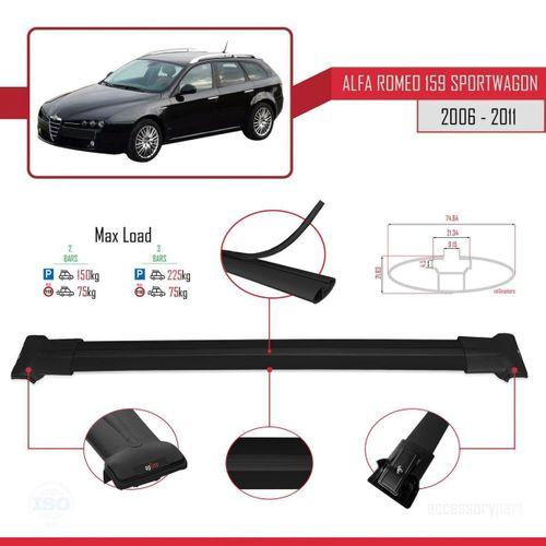 Alfa Romeo 159 SPORTWAGON 2006-2011 Arası ile uyumlu FLY Model Ara Atkı Tavan Barı SİYAH