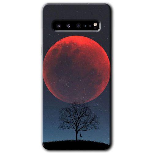 Galaxy S10 Plus Kılıf HD Desen Baskılı Arka Kapak - Kanlı Ay + Kırılmaz Cam