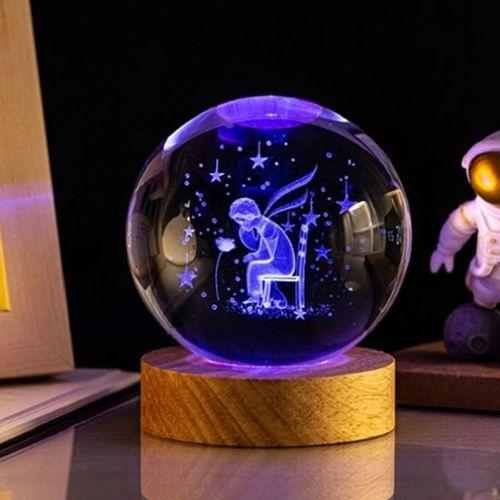 Küçük Prens Tasarımlı Işıklı Cam Küre