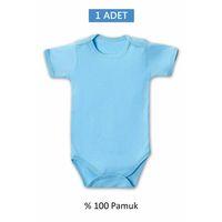 Mavi Yarım Kol Body Zıbın 2-7 YAŞ Çocuklar İçin (1 ADET) Alttan Çıtçıtlı Özel Gereksinimli