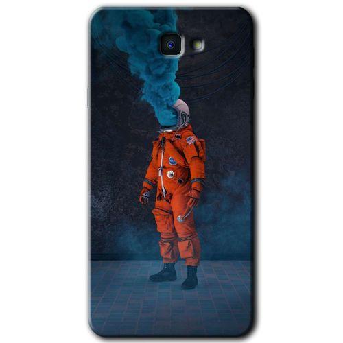 MRCİLETİSİM MRCİLETİSİM Samsung Galaxy J7 Prime Kılıf HD Desen Baskılı Arka Kapak + Temperli Cam - Smoke Astronot
