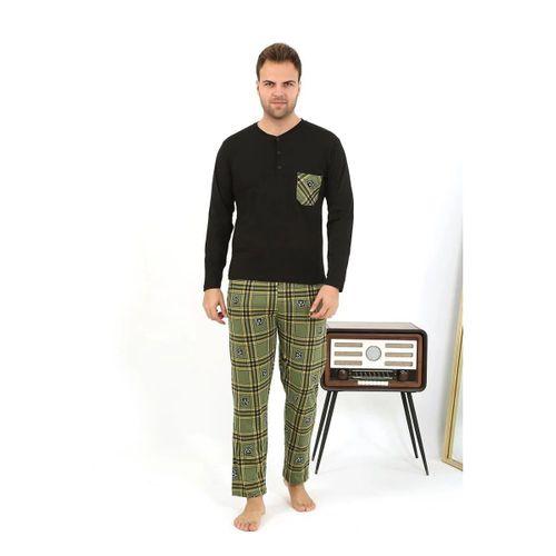 Erkek Uzun Kol Penye Siyah Pijama Takımı