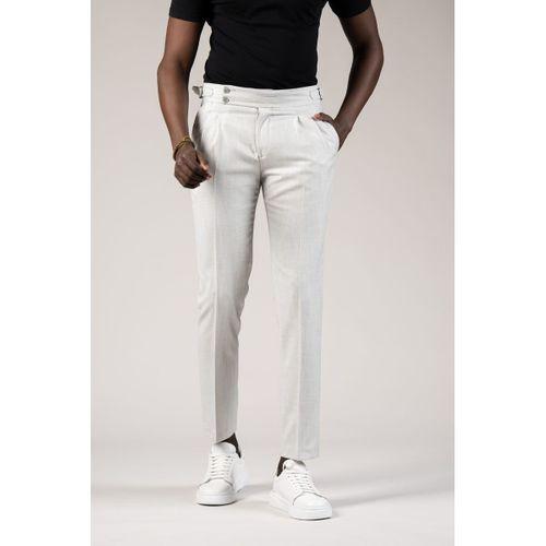 Perpant Slimfit Çift Pileli Kemer Tokalı Yazlık Kumaş Pantolon