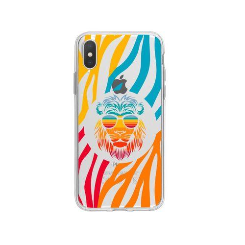 iPhone Xs Color Leon Tasarımlı Premium Şeffaf Silikon Kılıf