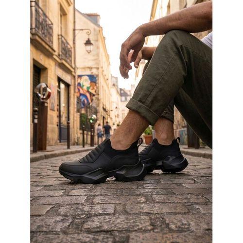 BA0402 Bağcıksız Rahat Yüksek Taban Erkek Spor Yarım Bilek Bot