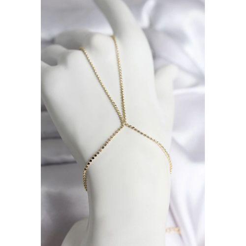 316L Çelik Gold Renk Ezme Zincir Model Kadın Şahmeran