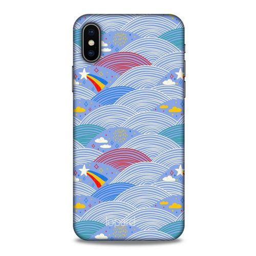 Apple iPhone XS Kılıf Pastel Renkler (2) Kabı Mor Beyaz