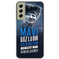 Samsung Galaxy S21 FE HD Baskılı Kılıf + 9D Tam Ekran Koruyucu - Bozkurt Atatürk