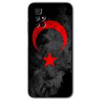 Xiaomi Redmi 10 Kılıf HD Desen Baskılı Arka Kapak + Temperli Cam - Black Ayyıldız