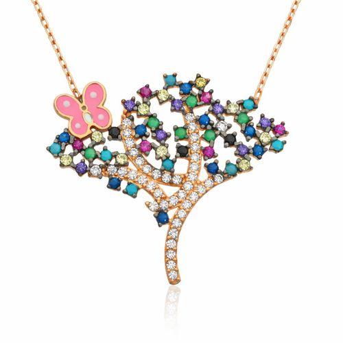 Gümüş Bahar Ağacı Bayan Kolye