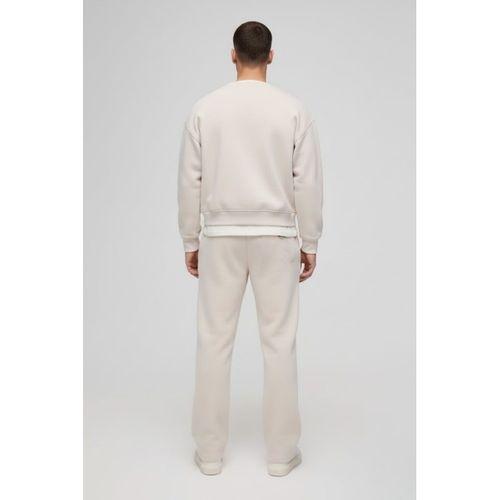 Erkek İçi Polarlı 3 iplik Kalın Brooklyn Baskılı Eşofman Altı SPR25EA70