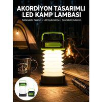 Katlanabilir Kamp Lambası Akordiyon Lamba  3 Kademeli Solar Yeni Nesil