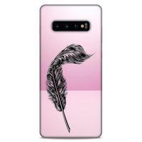 Lopard Samsung Galaxy S10 Plus Uyumlu Kılıf Tattoo's (29) Arka Koruma Kılıfı Tüy Dövmesi