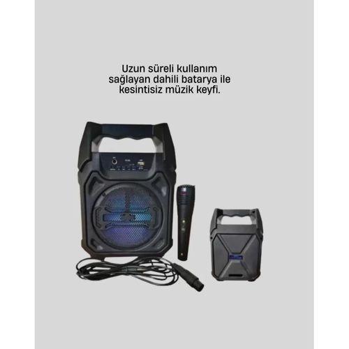 Taşınabilir 6.5” Bluetooth Hoparlör Usb Tf Kart Mikrofonlu Şarjlı Sistem
