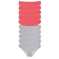 10 Adet Süper Eko Set Likralı Kadın Slip Külot Fuşya Gri