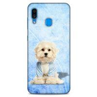 Samsung Galaxy A30 Kılıf Köpek Kıyafetleri (20) Koruyucu Kılıf Maltese Pijama