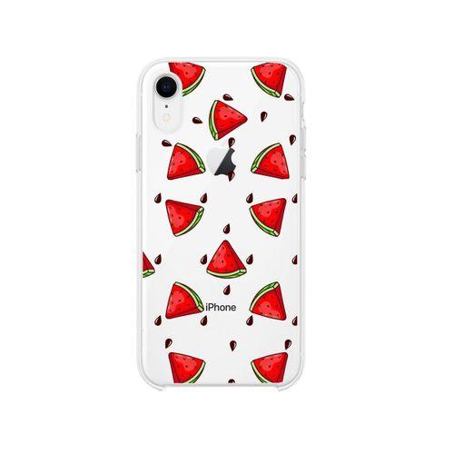 iPhone Xr Karpuz Dilimleri Desenli Premium Şeffaf Silikon Kılıf
