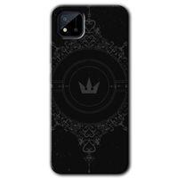 Realme C11 Kılıf HD Desen Baskılı Arka Kapak - Siyah Mandala 1 + Kırılmaz Cam