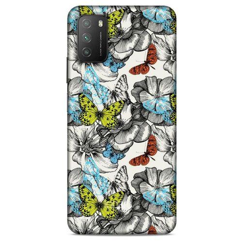 Lopard Xiaomi Poco M3 Uyumlu Kılıf Kelebek Etkisi (22) Tam Koruma Kılıfı