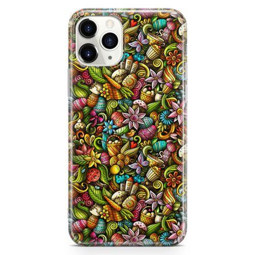 Apple iPhone 11 Pro Kılıf Happy Doodle Arka Kapak Koruma Desenli Full Koruyucu