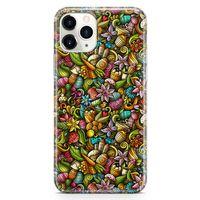 Apple iPhone 11 Pro Kılıf Happy Doodle Arka Kapak Koruma Desenli Full Koruyucu