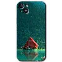 iPhone 14 HD Baskılı Kılıf + 9D Tam Ekran Koruyucu - House In Woods