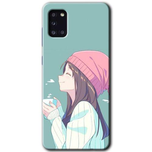 Potkal Hediye Fabrikası Samsung Galaxy A31 HD Baskılı Kılıf + 9D Tam Ekran Koruyucu - Happy Girl