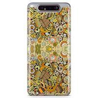 Samsung Galaxy A80 Kılıf Japon Yemekleri Doodle Arka Kapak Koruma Desenli Full Koruyucu